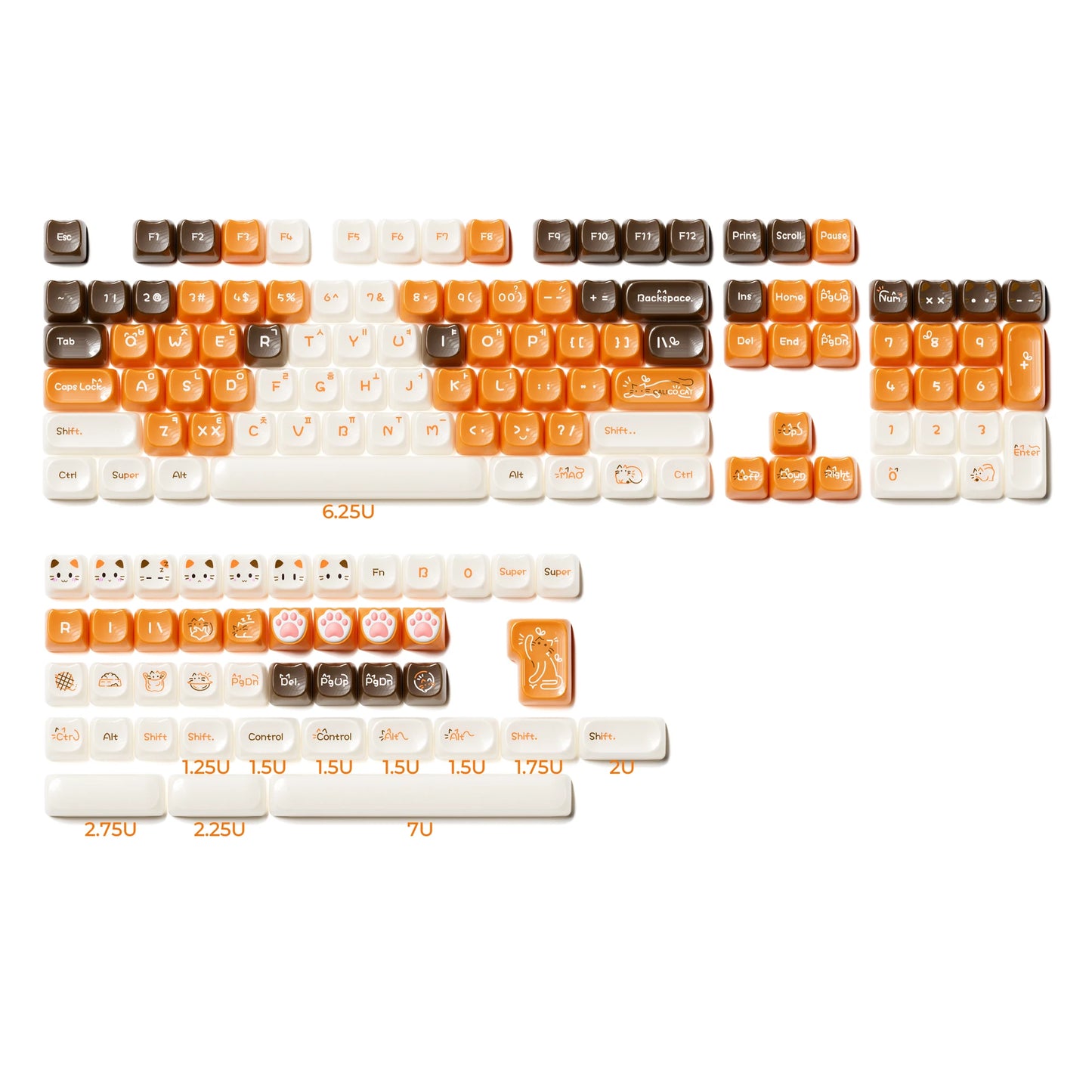 VectaGrid Nekos | 148-Key MAO Profile Glossy Cat Keycap Set