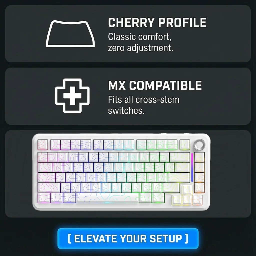 VectaGrid Contour Collection | Side-Glow PBT Keycap Set