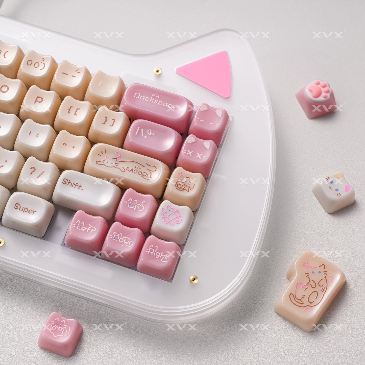 VectaGrid Nekos | 148-Key MAO Profile Glossy Cat Keycap Set