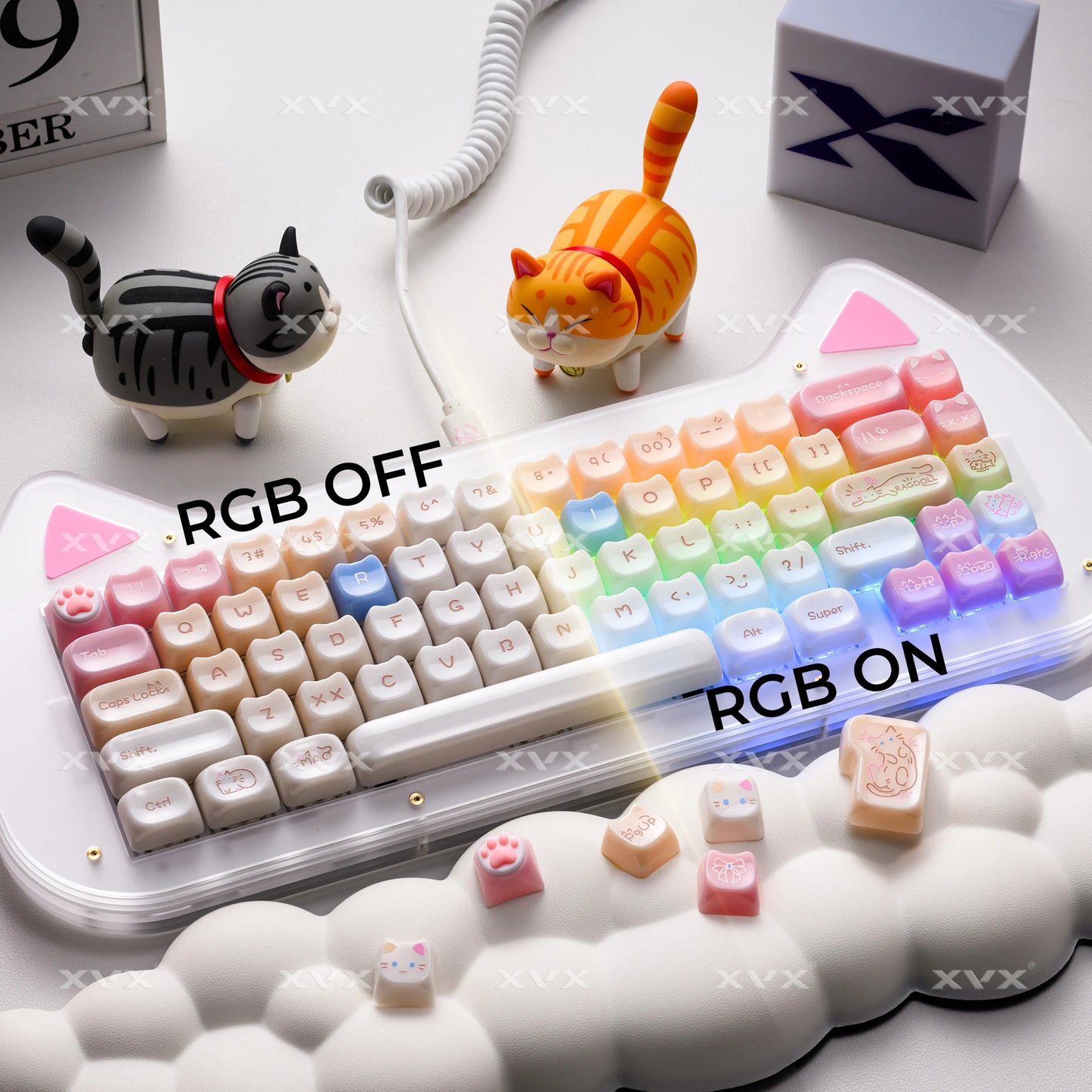 VectaGrid Nekos | 148-Key MAO Profile Glossy Cat Keycap Set